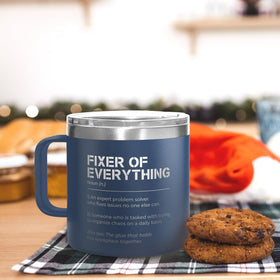 KATLADIZ sweat-free handle mug remains comfortable to hold during commutes.