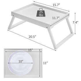 Raised edges keep meals secure on Kaukinye bed tray.
