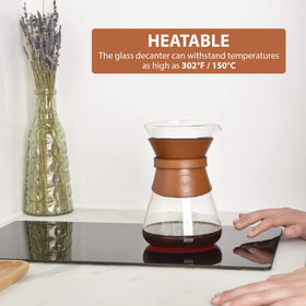 Kavako cork lid with leather collar for stylish heat protection.