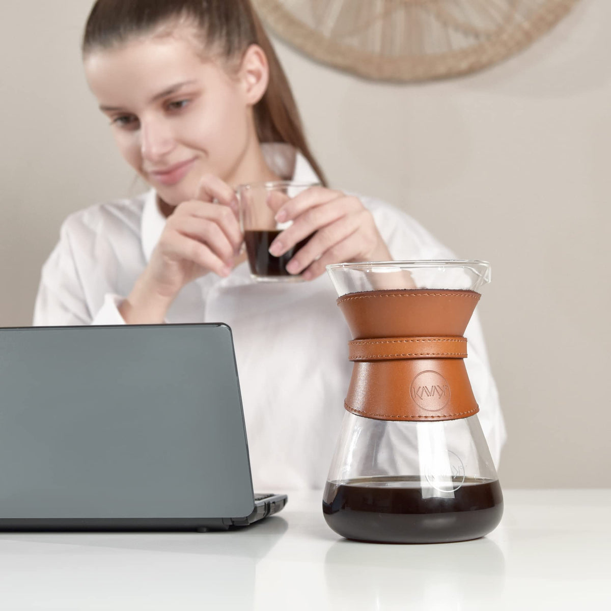 Kavako seven-cup capacity ideal for sharing coffee.