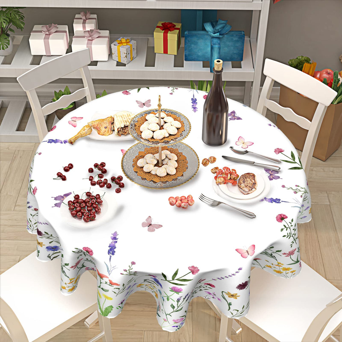 Kawani print-detail showcases leaf patterns and delicate butterflies for elegant styling