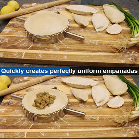 Kaycrown 4-75inch dumpling press larger diameter for bigger empanadas.