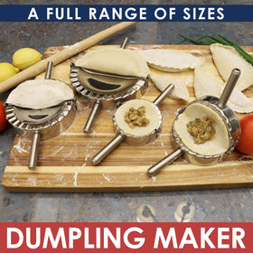 Kaycrown 4inch dumpling press close-up showing a sharp edge for precise dough cuts.