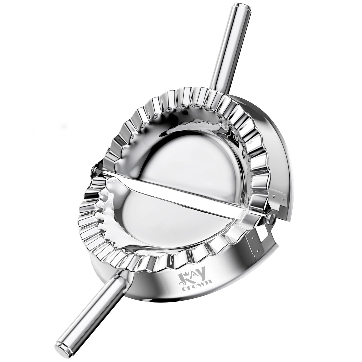Kaycrown 6inch empanada press front view, durable stainless steel for reliable homemade pastries.
