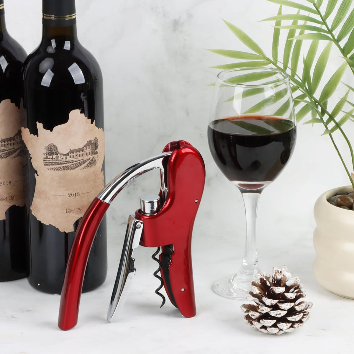 Kaycrown built-in foil cutter speeds up wine prep.