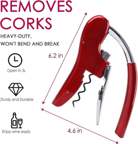 Kaycrown lever-action corkscrew delivers smooth cork extraction.