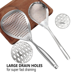 KAYCROWN large slotted skimmer spoon for quick draining of noodles