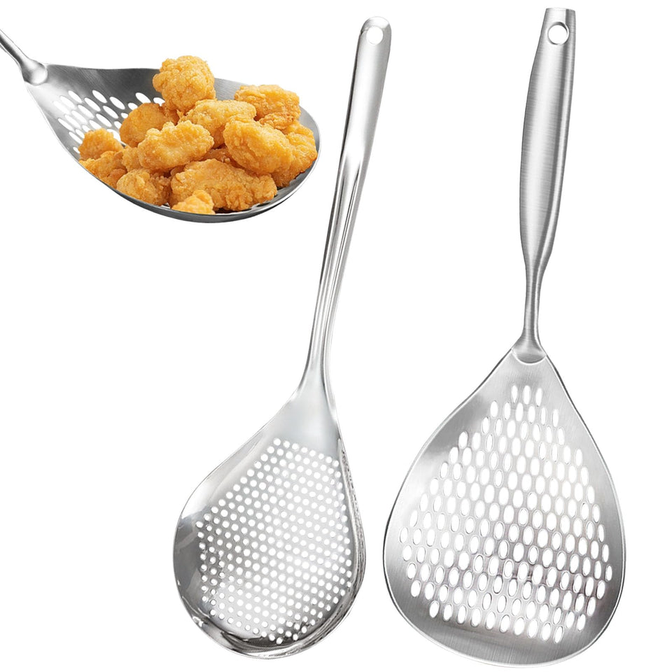KAYCROWN small slotted skimmer spoon for frying and draining safely