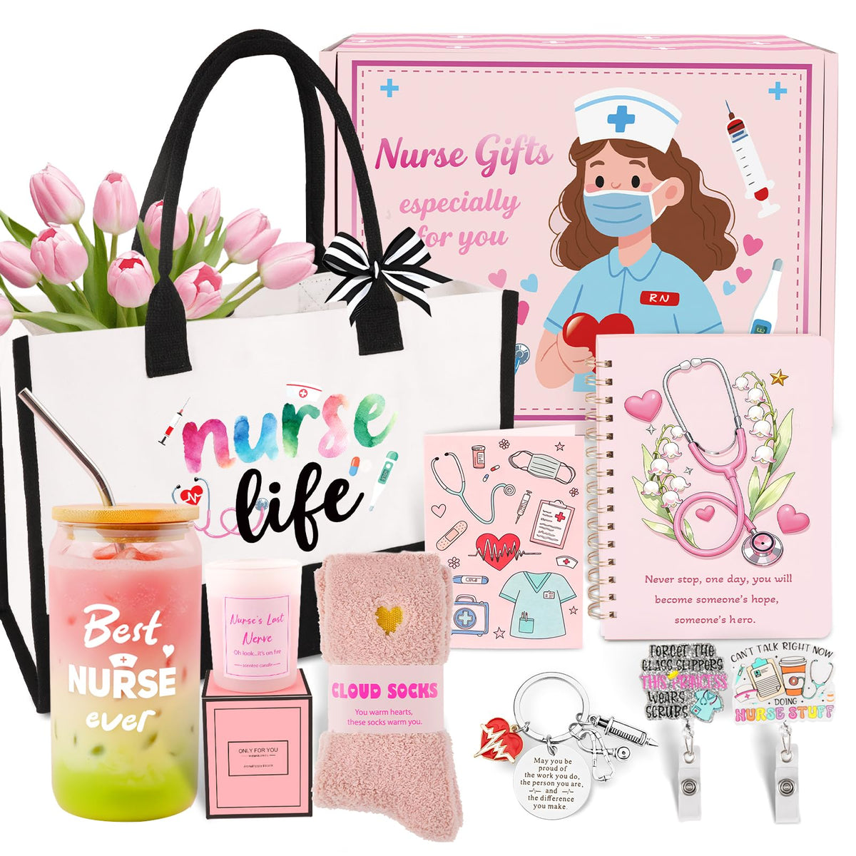 Kayumona canvas tote with nurse gift set, ideal for rounds and daily errands.