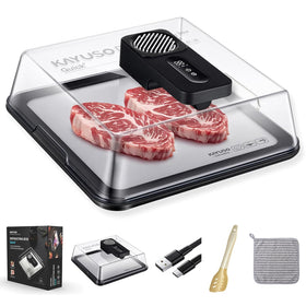 Kayuso defrosting tray top view enables even thawing of several frozen pieces at once.