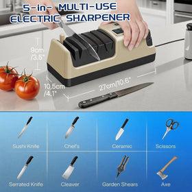 KAZRBEP 3-speed sharpener with LCD display for adaptable blade sharpening
