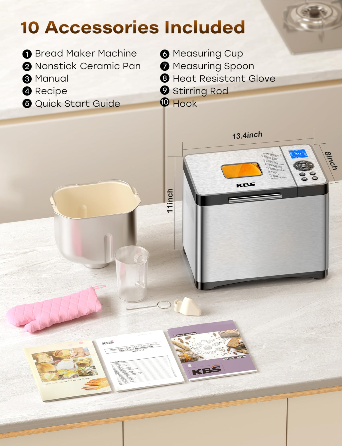 KBS compact design image demonstrates space-saving kitchen countertop solution.