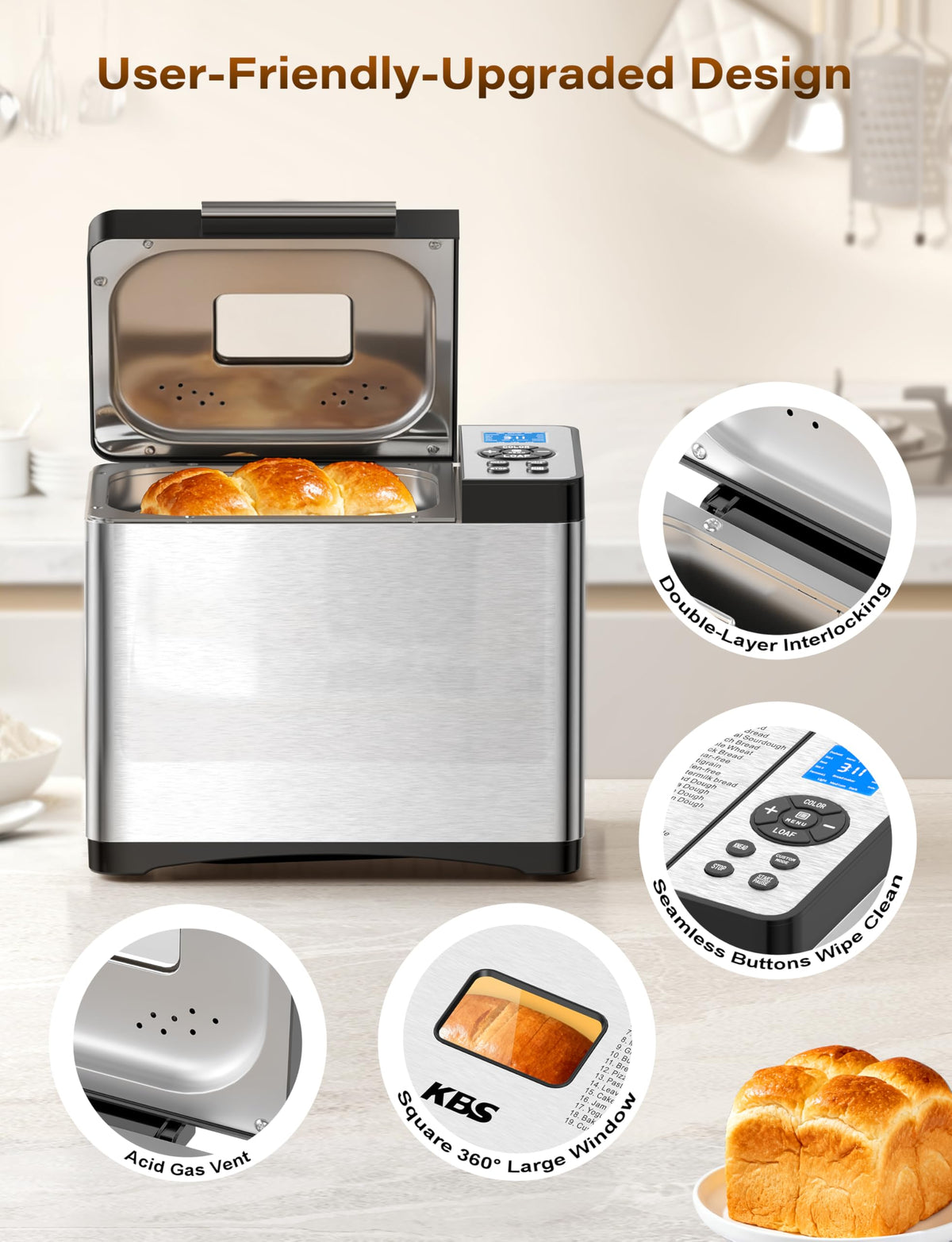 KBS stainless steel body photo conveys sturdy daily-use appliance.
