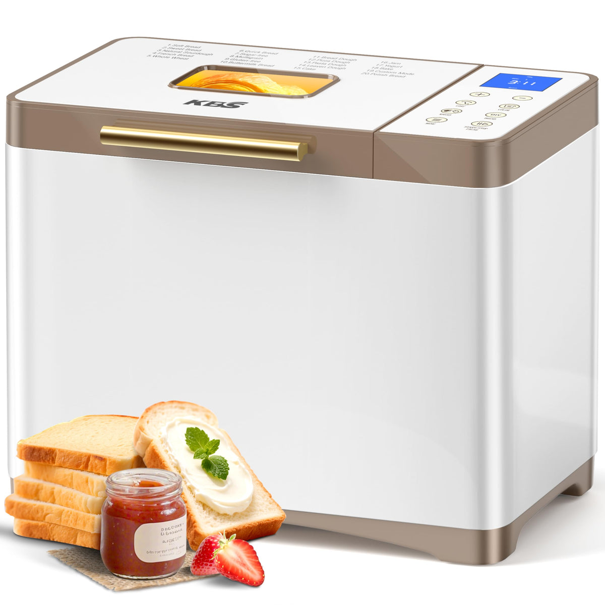 KBS bread maker front panel with intuitive controls for easy operation