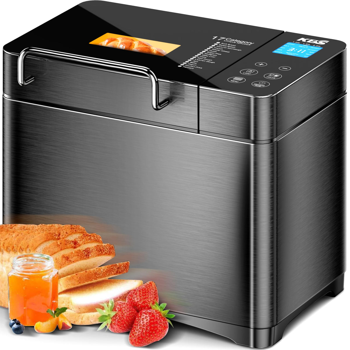 KBS Premium bread maker front view with dual heaters enabling even baking and crust control.