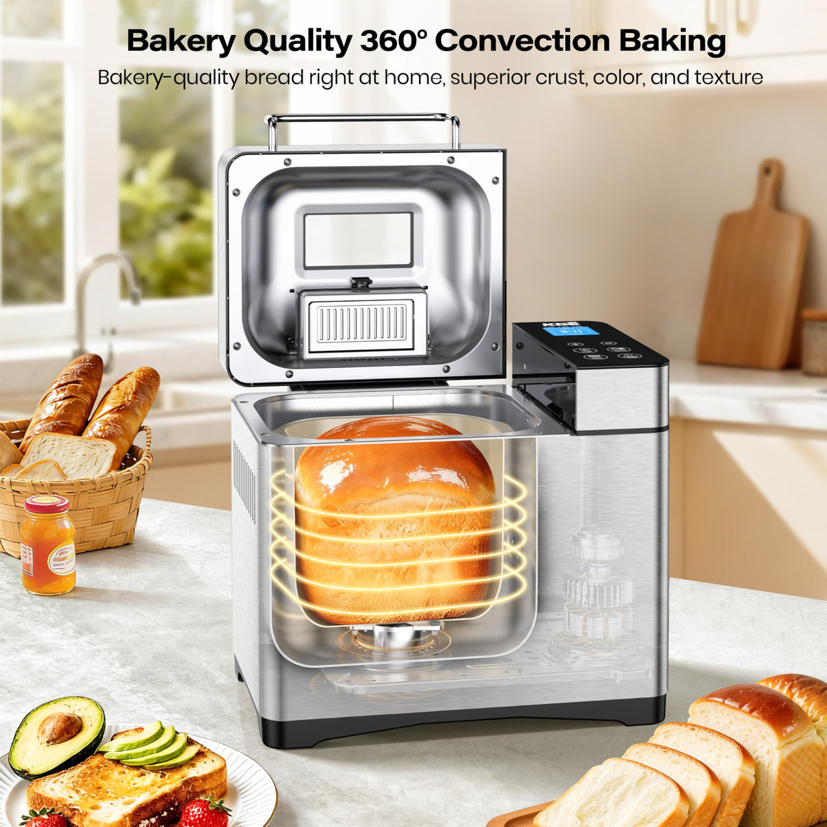 KBS Pro 3-crust color selector image demonstrates customizable bake levels.