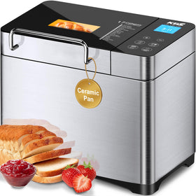 KBS Pro 710W bread maker front view with sleek stainless steel for a stylish kitchen.