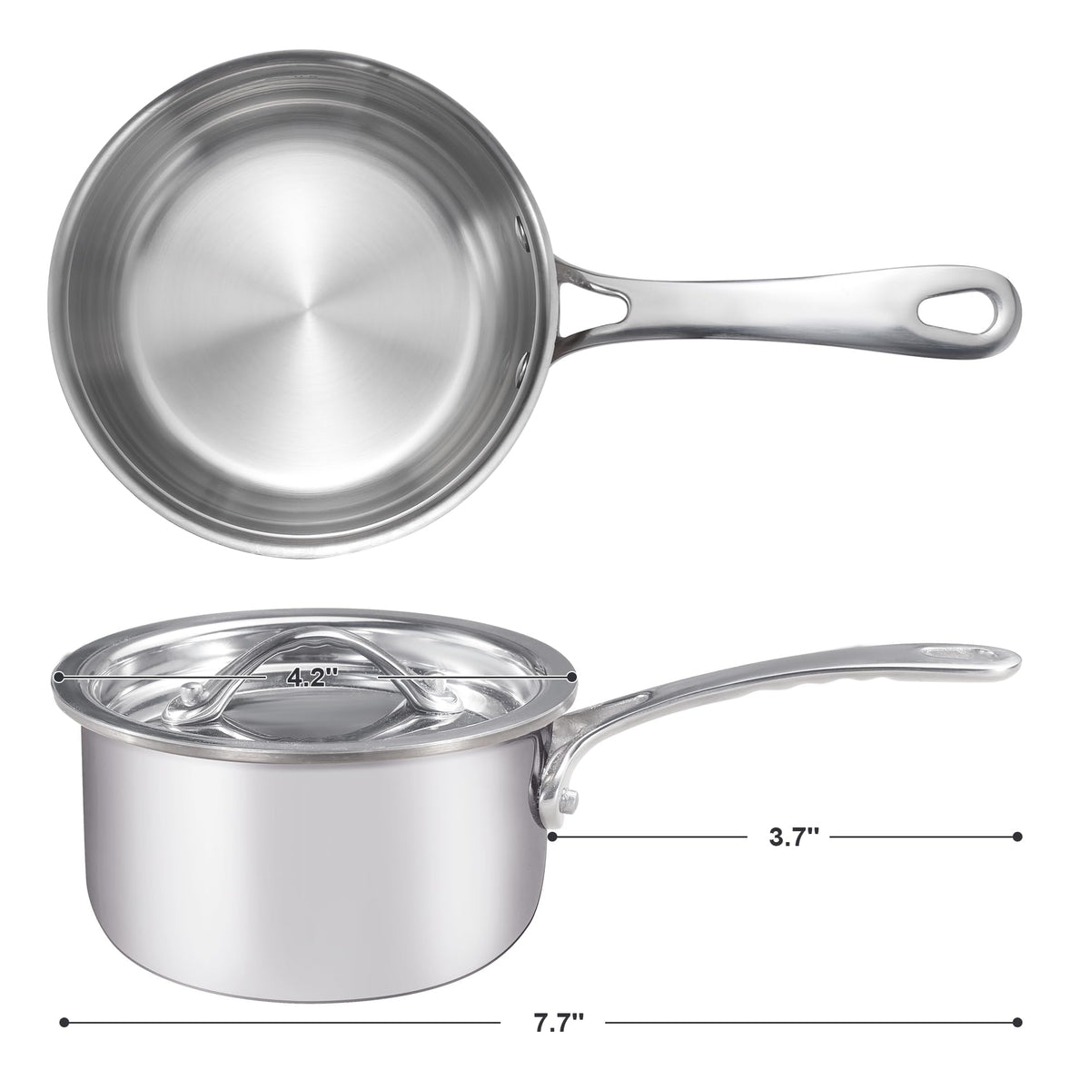 KC-Emier Tri-Ply Stainless Steel Pot built to last with even heat distribution