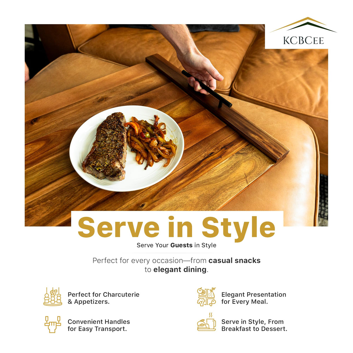 KCBCee farmhouse decor elevates kitchen style with natural wood grain.