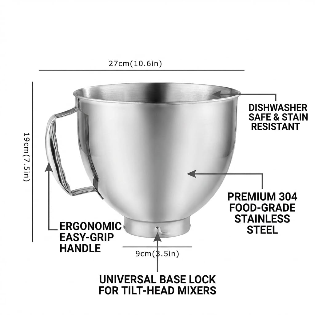KCKHFA ergonomic-handle bowl improves grip for easier pouring.