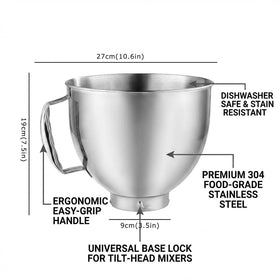 KCKHFA ergonomic-handle bowl improves grip for easier pouring.