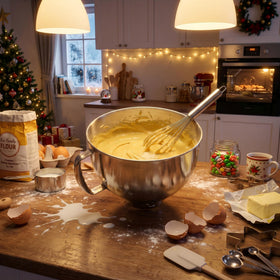 KCKHFA locking-base bowl stays attached during vigorous mixing.
