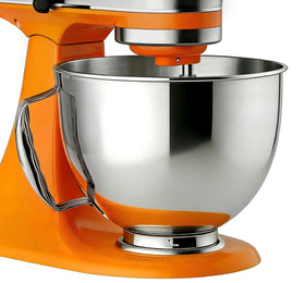 KCKHFA stainless steel bowl fits KitchenAid Artisan and Classic mixers securely.
