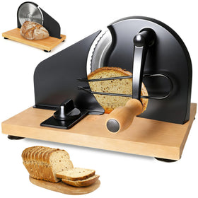 Keabys bread slicer with adjustable thickness scale for consistent slices.