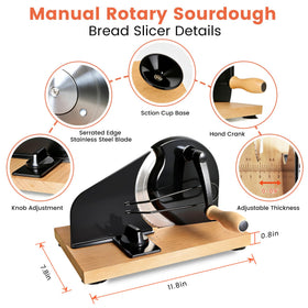 Keabys bread slicer featuring a stainless steel blade for clean cuts.