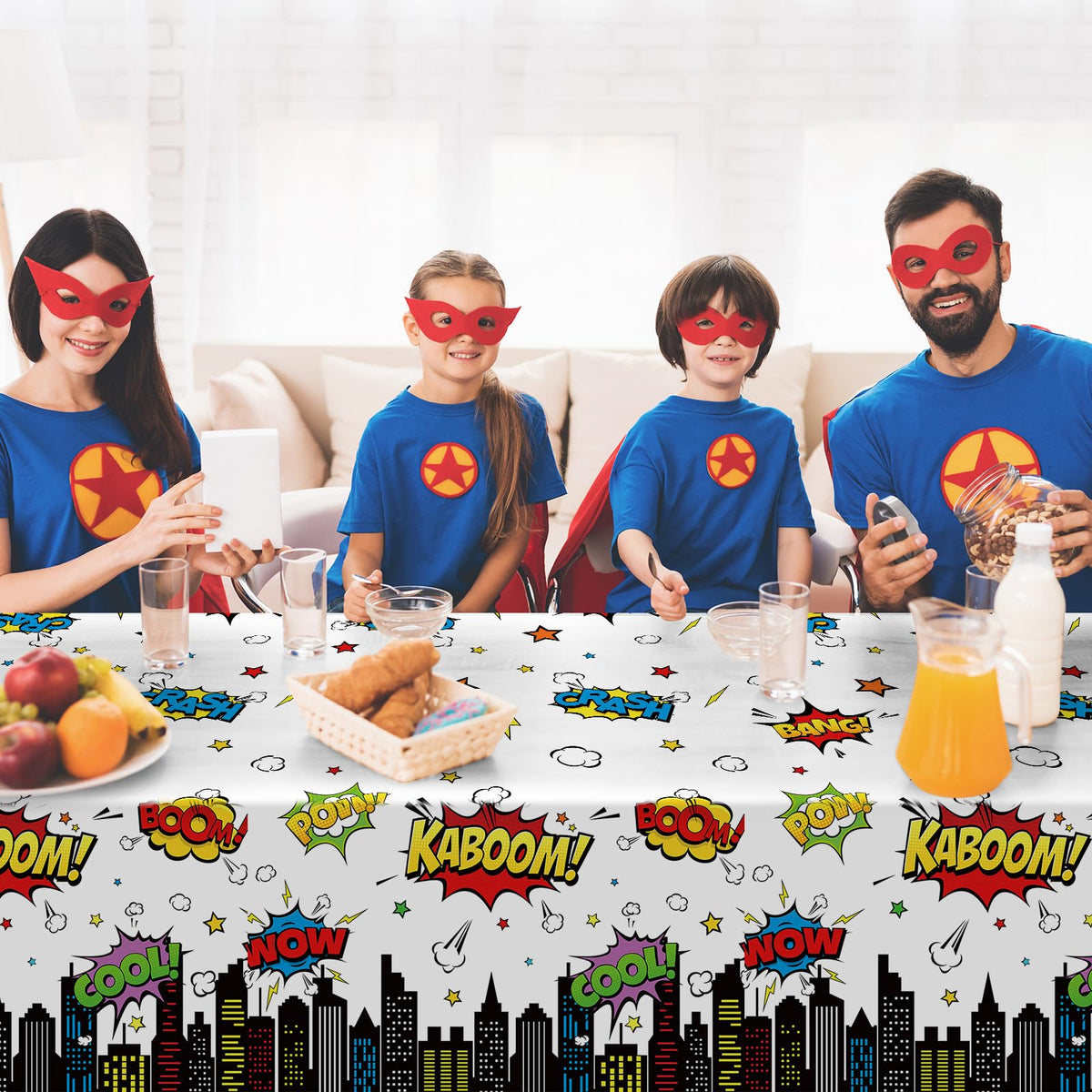 KEASKELL hero tablecloth covering rectangular tables for easy cleanup