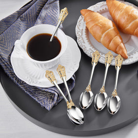 KEAWELL gold-accent espresso spoons elevate coffee bar aesthetics.
