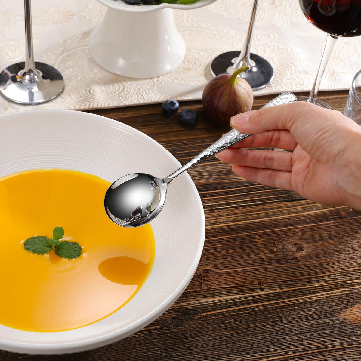 KEAWELL Louise hammered spoons complement upscale dining and entertaining