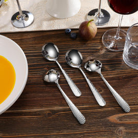KEAWELL Louise hammered spoons mirror finish adding elegance to table setting