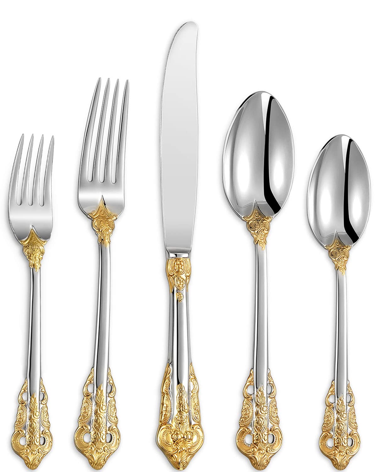 KEAWELL luxury flatware on table with gold accents for elegant dining.