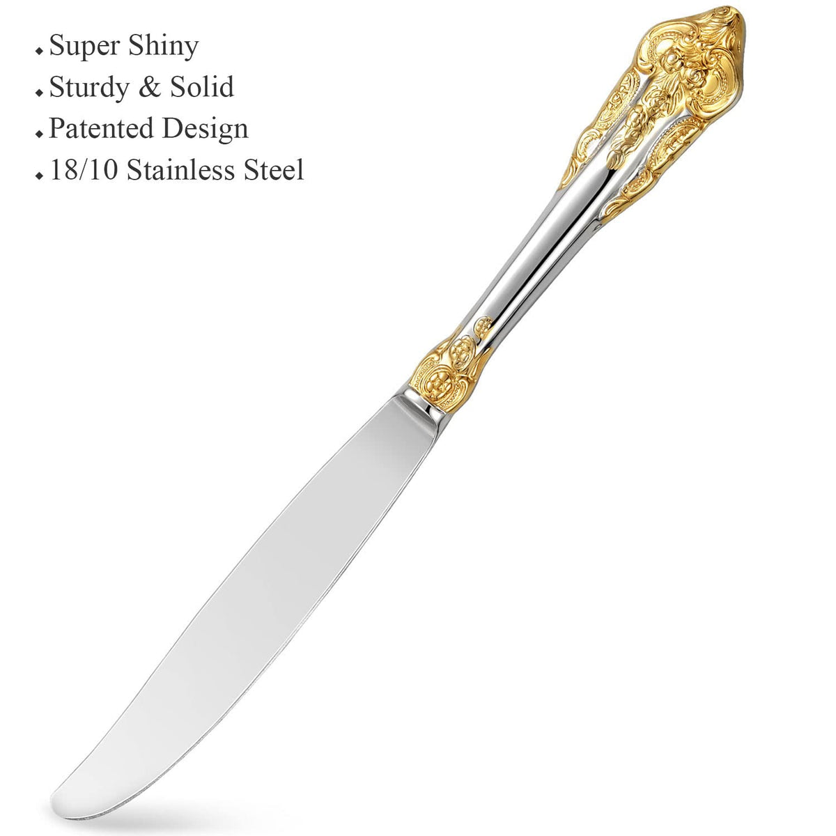 Close-up of KEAWELL flatware gold accents highlighting luxury detail for special occasions.