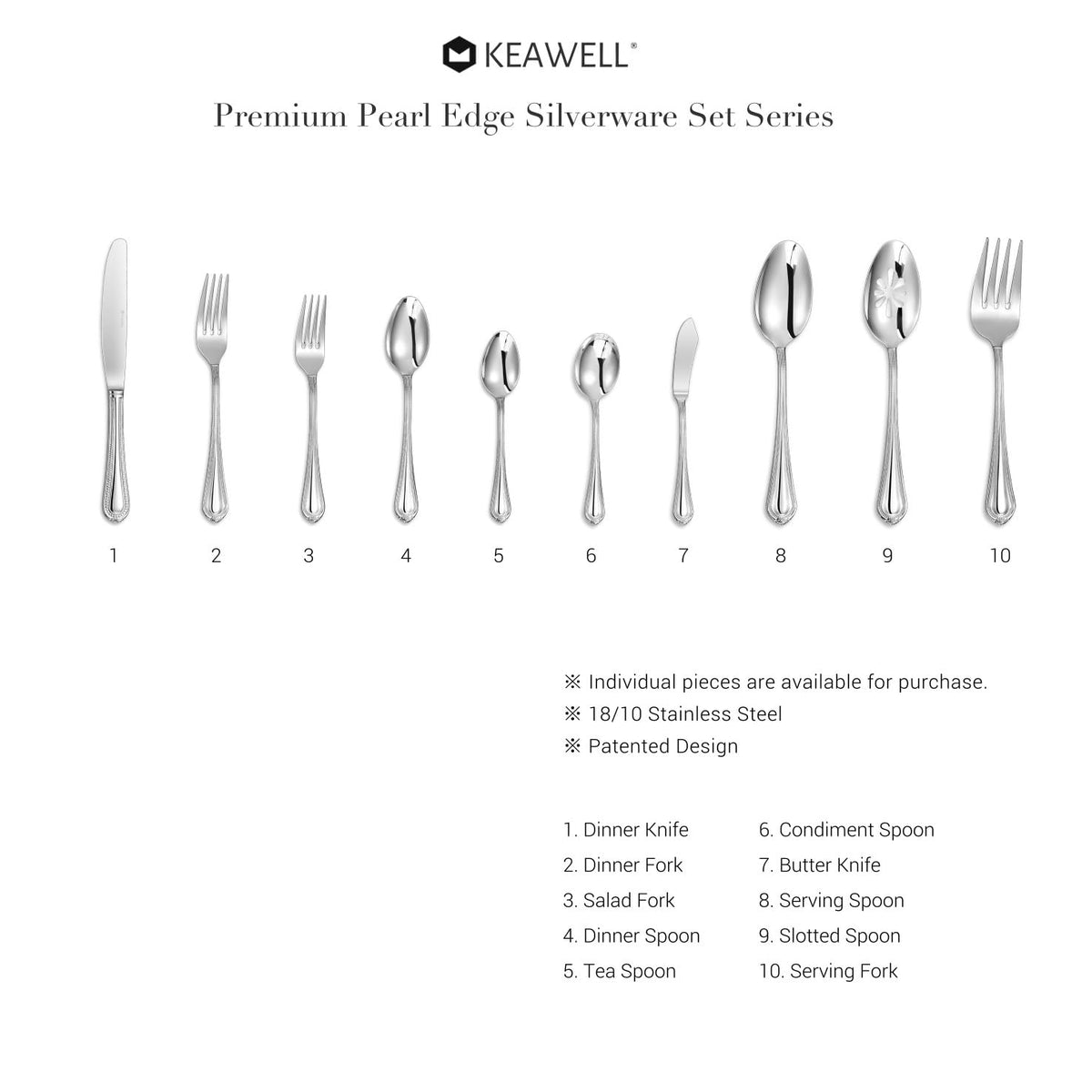 KEAWELL Pearl Edge versatile dining option for daily use and entertaining.