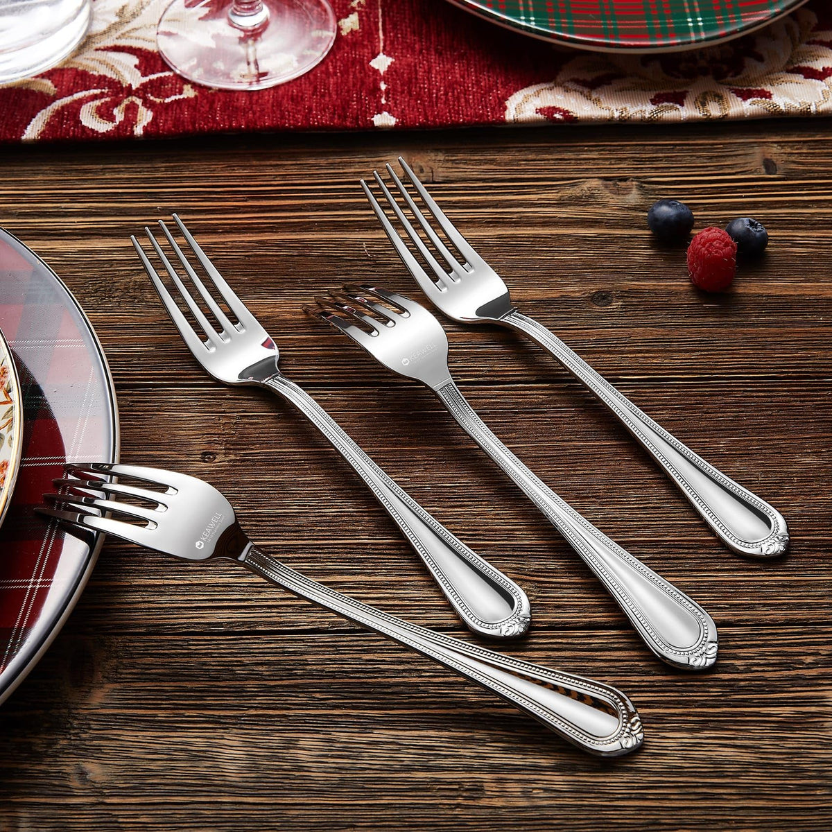 KEAWELL Pearl Edge premium silverware pack elevates formal occasions.