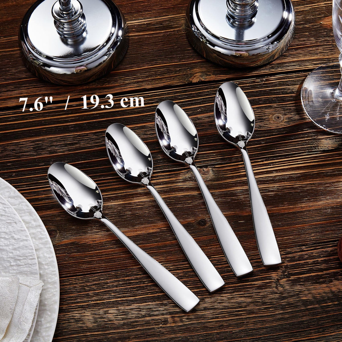 Keawell Louis spoon set with squared edge design for elegant table settings.
