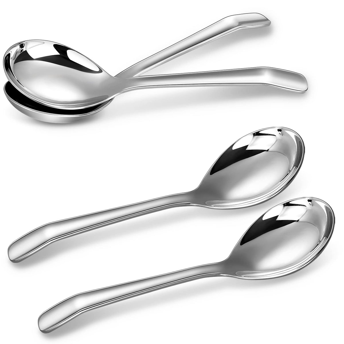 KEAWELL premium soup spoons with hook handle on white surface