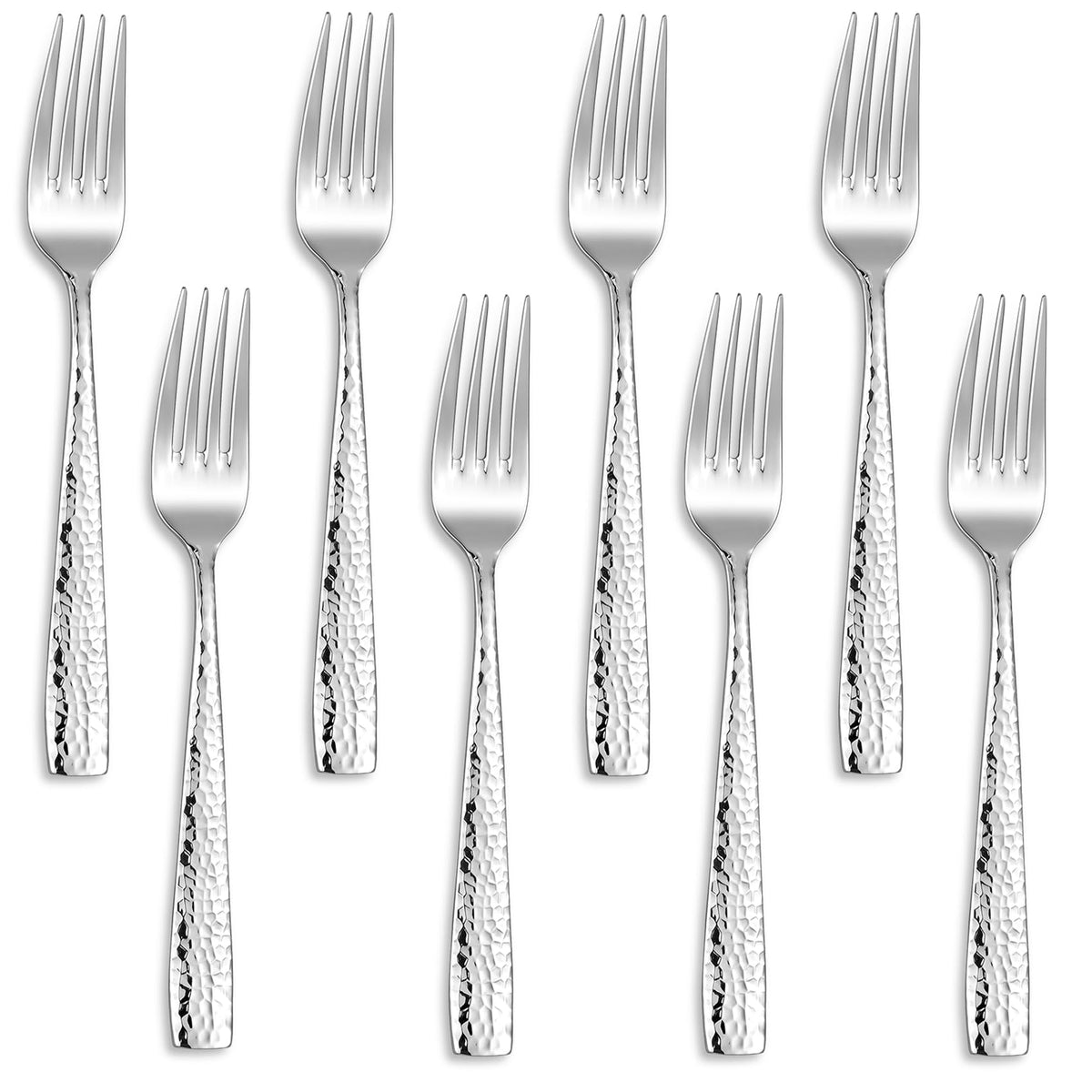 KEAWELL premium 8-piece dinner fork set in a sleek mirror finish for elevated dining.