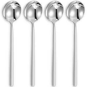 KEAWELL premium Korean soup spoons with long handles for easy sipping.