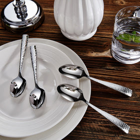 Keawell Louis hammered silverware 65-piece service for 12 arranged for family feast