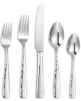 Keawell Louis hammered silverware table setting on table ready for guests