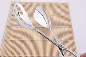 KEBE 2-Pack serving tongs ergonomic scissor grip, non-slip feel.