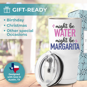 KEDRIAN Margarita print design on tumbler brightens parties and gifts.