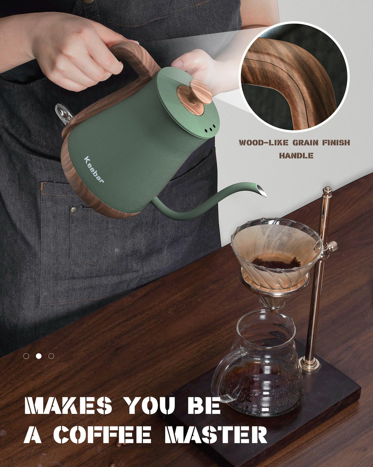 Keebar gooseneck kettle auto shut off for safe boiling