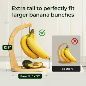 Keechee bamboo stand offers extra height to prevent bruising and slow ripening