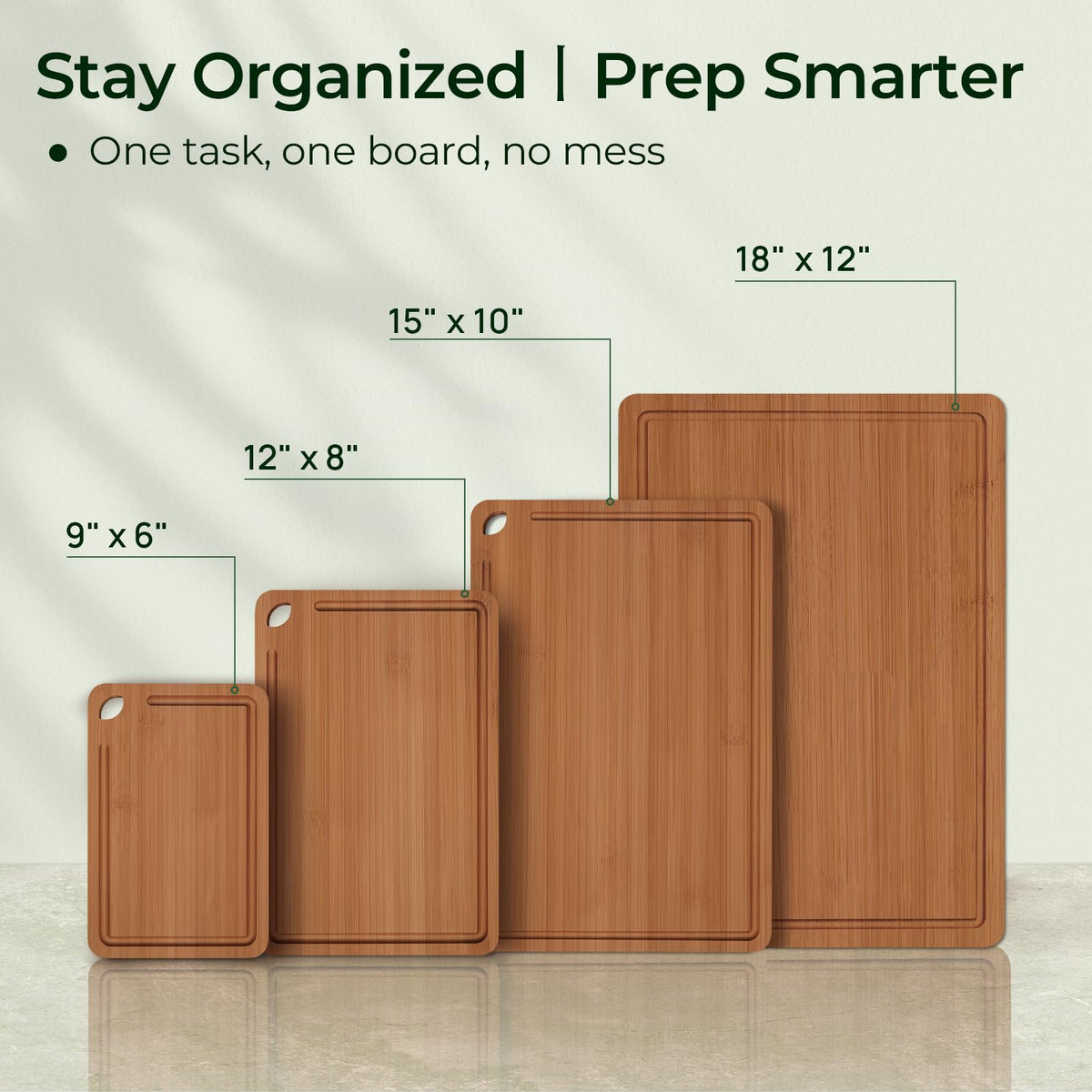 Keechee carbonized bamboo board with dark finish resists moisture.