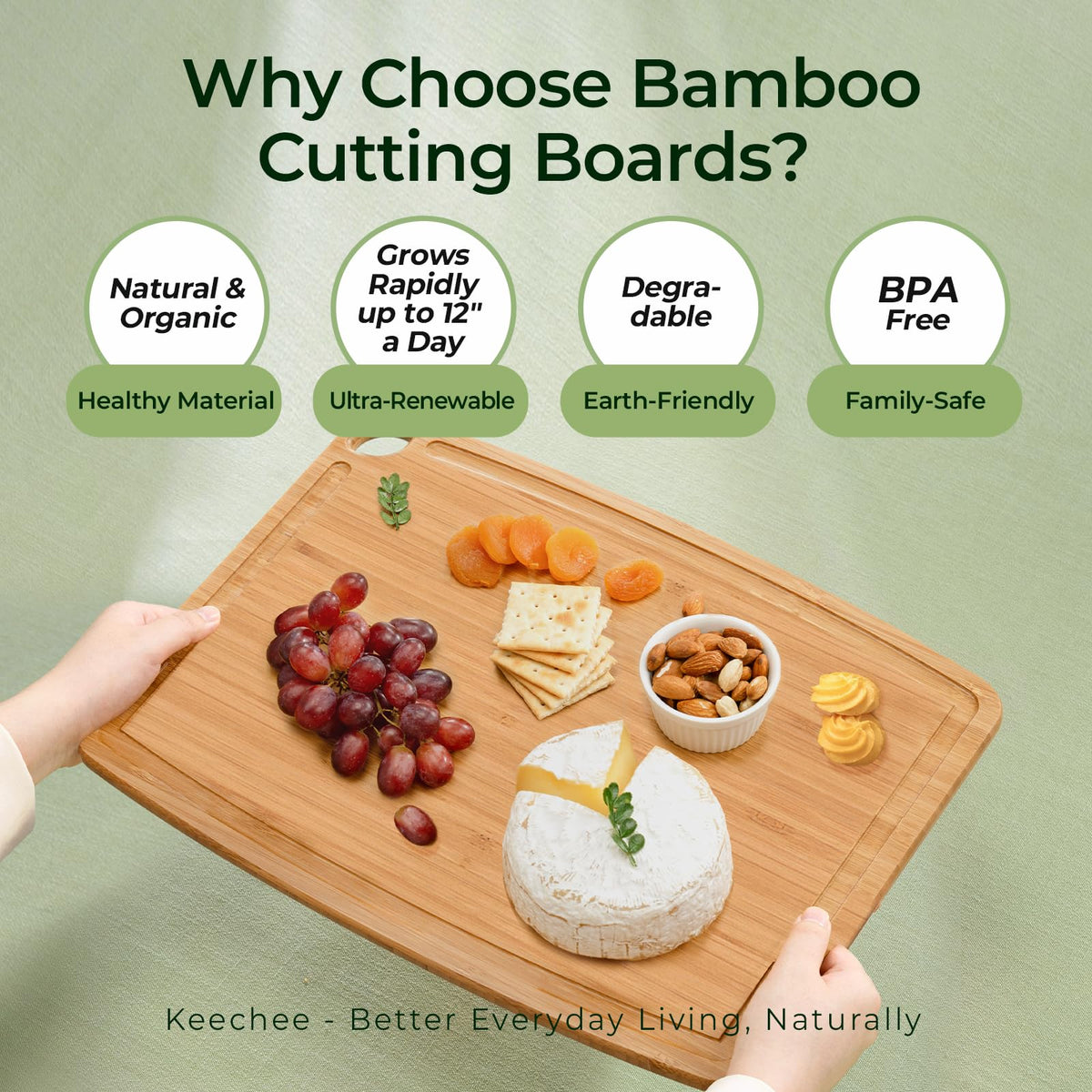Keechee charcuterie-board designed for entertaining and everyday prep.