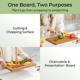 Keechee extra large dual-sided board ideal for chopping and serving